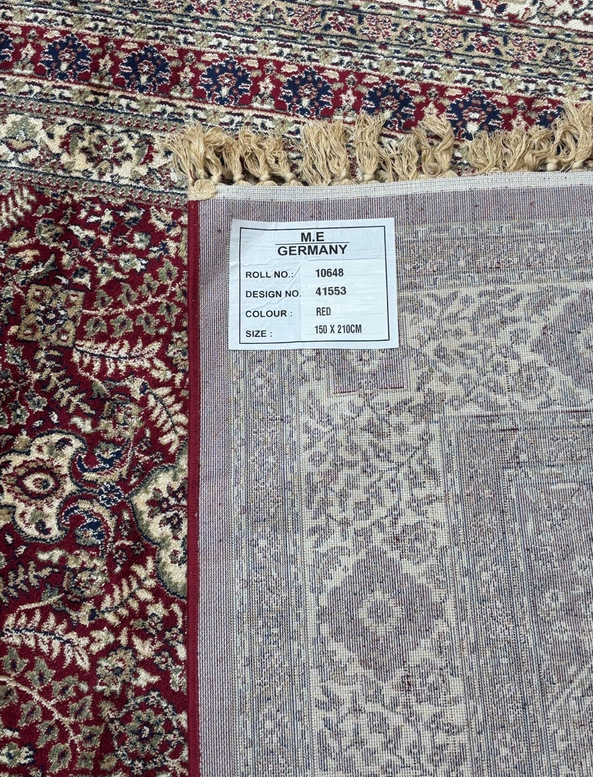 Kashmir Design Orientteppich 150x210 cm Viskose Seidenglanz Rot/Beige M53R