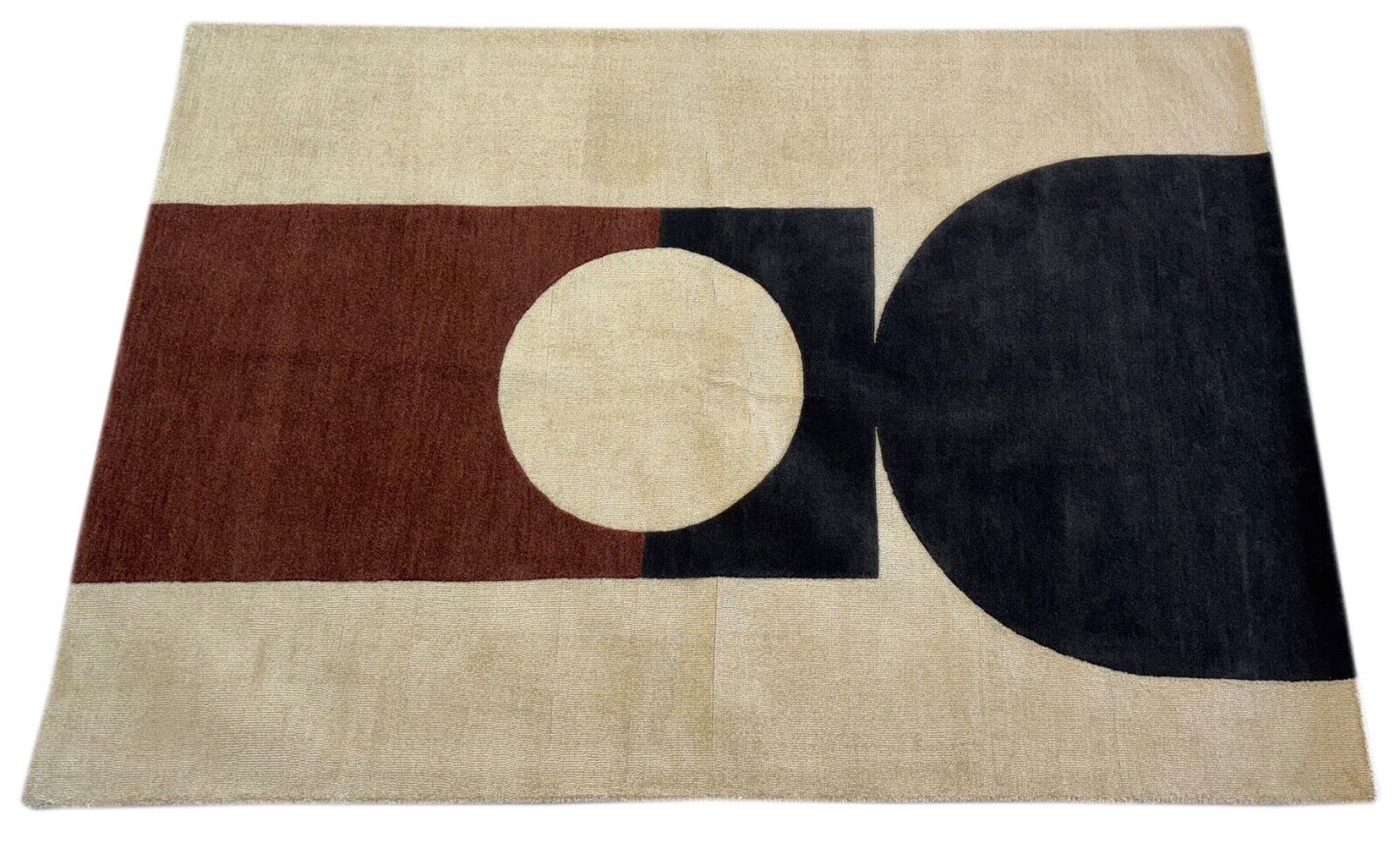 Teppich 100% Wolle Braun Beige 170X240 cm Wolle Handgetuftet HT2492