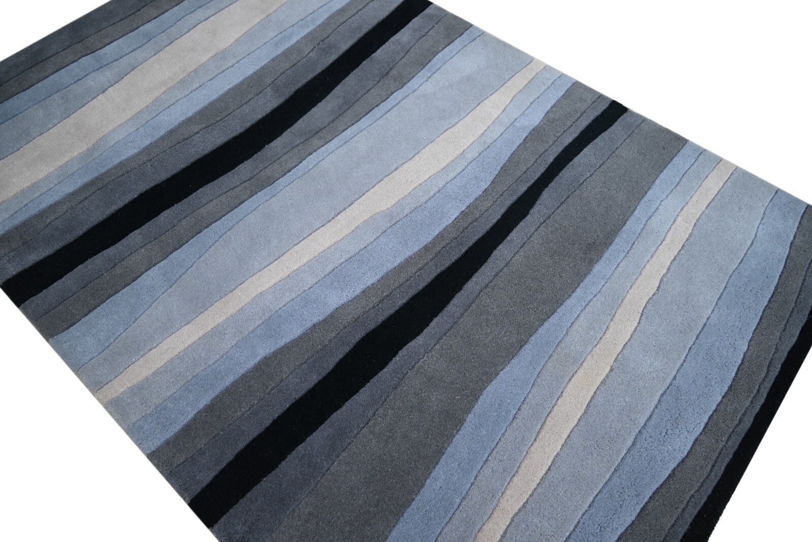 Käsitsi tuftitud villavaip 120x180 sinine-kirju moodne elutuba SH205