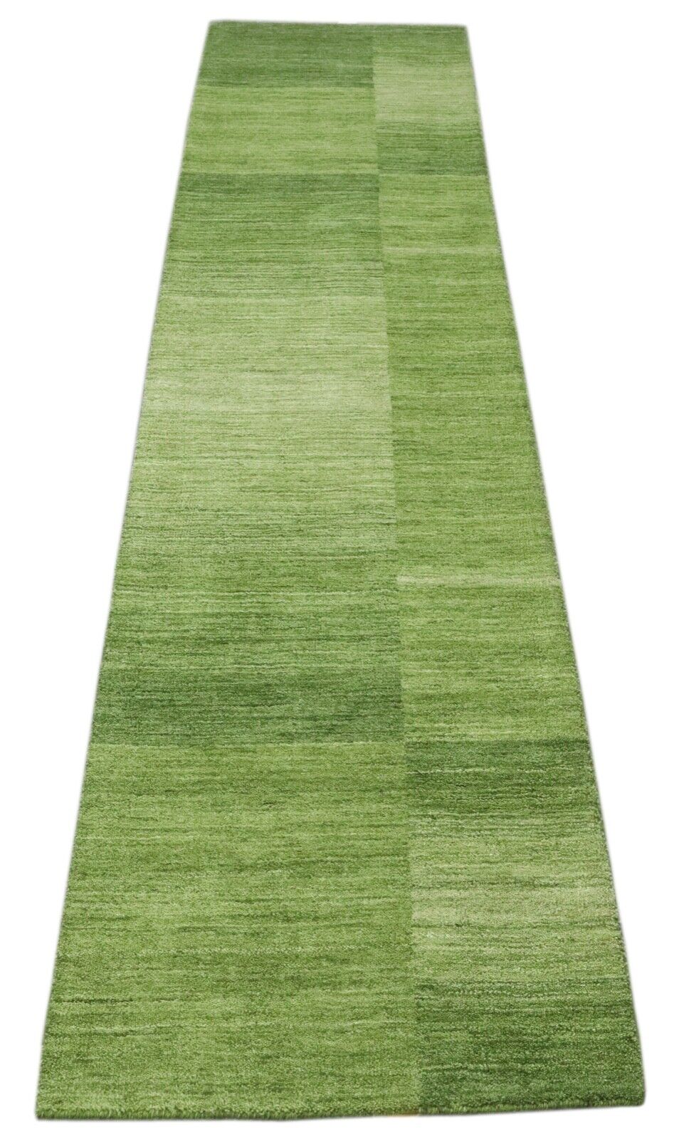 Grün Brücke Teppich 100% Wolle 70X240 cm Handarbeit Läufer Handgetuftet T984