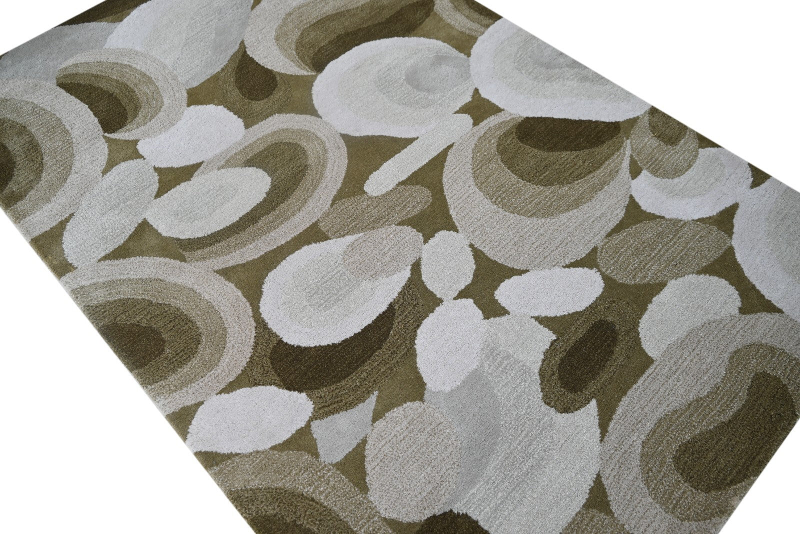 Handgetufteter Wolle teppich 120x180 Beige Modern Wohnzimmer SH249