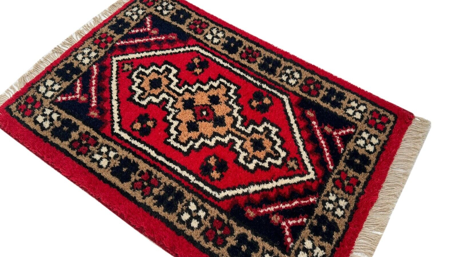 Brücke 40X60 CM Handgeknüpft Teppich Fußmatten 100% Wolle Gold Rot PH1