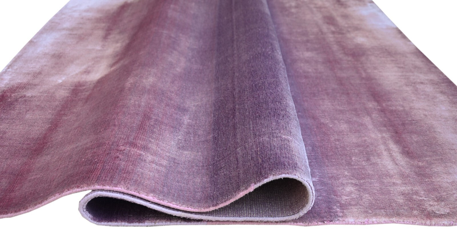 Handgewebter Teppich 150x240 Rosa Glanzoptik Viskose Flach Wohnzimmer SH103