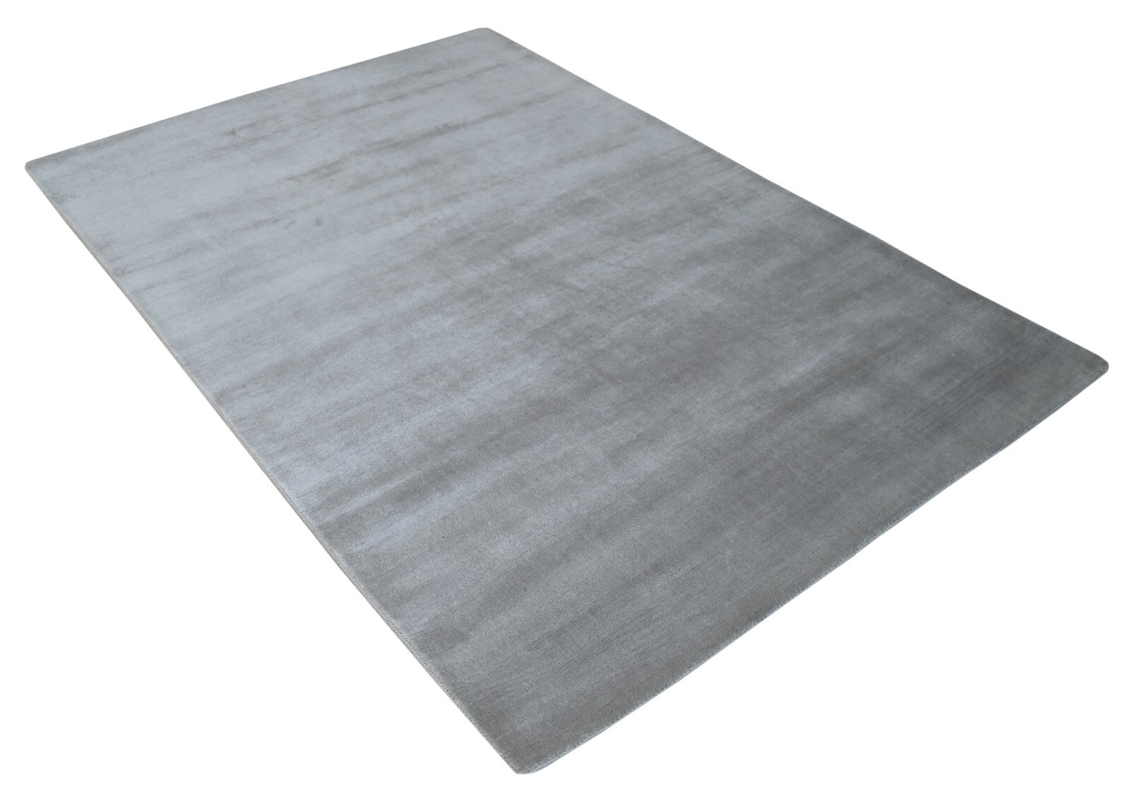 Handgeweven vloerkleed 150x240 cm, grijs, glanzend, wollen, plat, woonkamer SH112