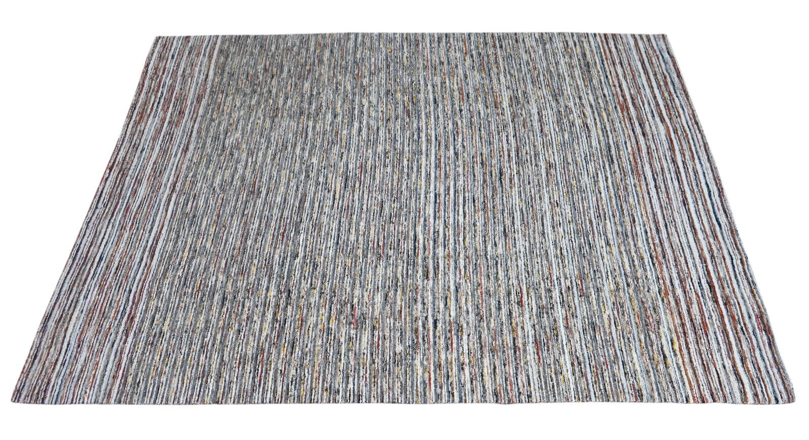 Handgewebter Teppich 250x300 Multi-Grau Glanzoptik Wolle Wohnzimmer SH248