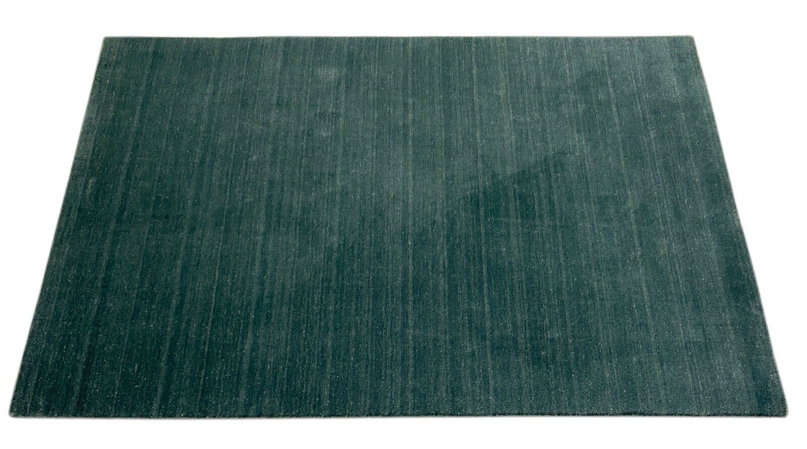 Petrol Hell Blau Grau Gabbeh Teppich Wolle Viskose Orientteppich Handgewebt Loom