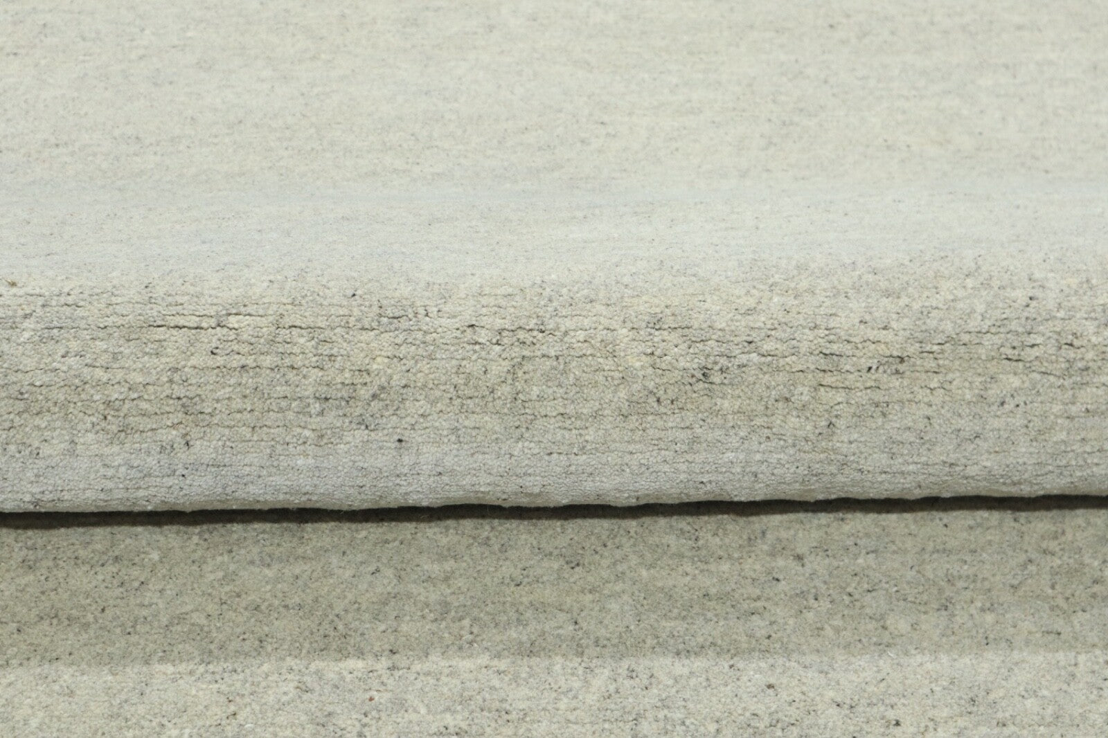 Wollteppich 250x340 Grau Beige Indo Nepal Handgeknüpft Modern Rand Teppich 1071