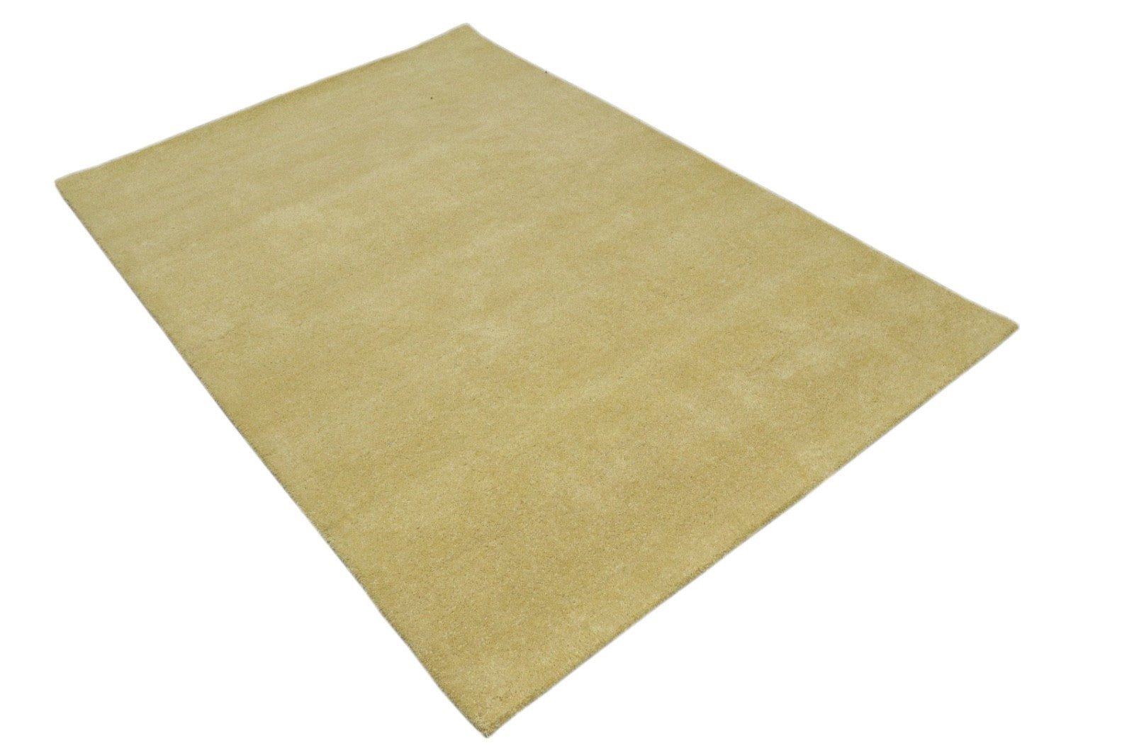 Gabbeh Teppich 100% Wolle Gelb Uni Farbe 120x180 cm Handgemacht PL19