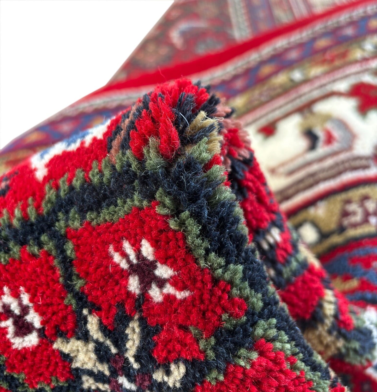Orientteppich 250x350 Rot Handgeknüpft Herati Design 100 % Schurwolle Teppich