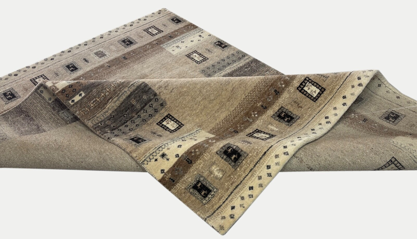 HandgeknĂĽpft Orientteppich 170x225 Wolle Teppich Braun Klassisch Design St-01