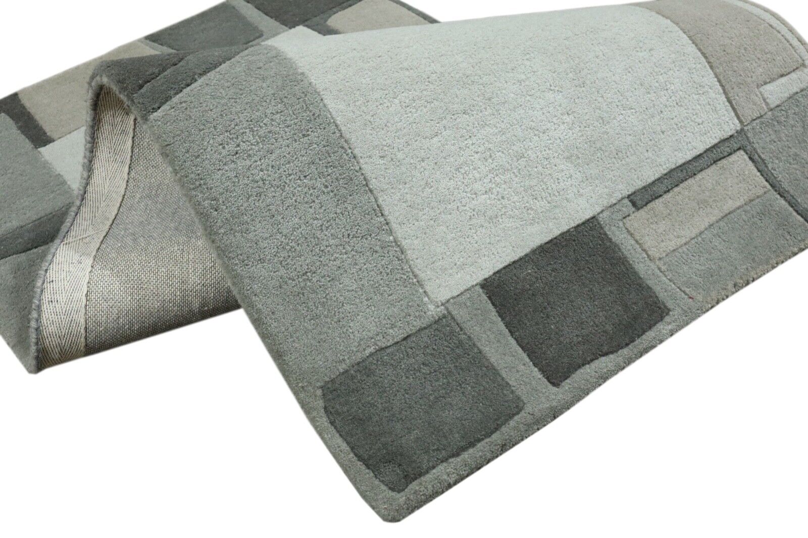 Gabbeh Teppich 100% Wolle 70X140 cm Handarbeit Grau Handgetuftet T1006