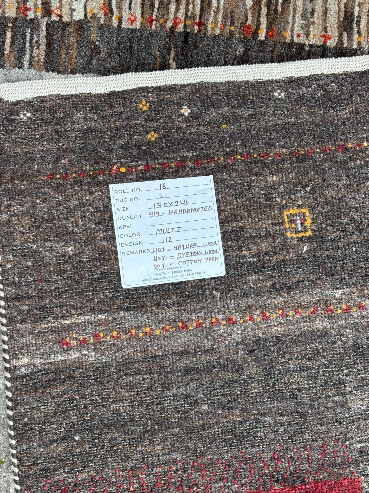 Handgeknüpft Orientteppich 170x240 Wolle Teppich Multi Klassisch Design 112-9/9