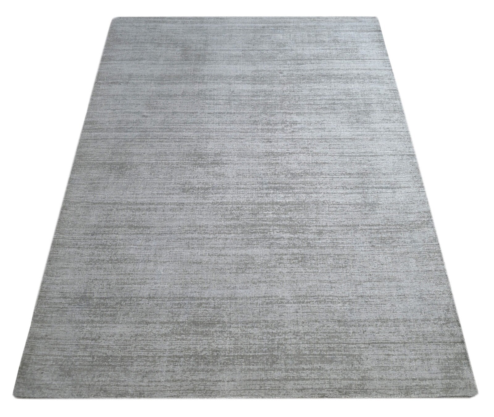 手工编织地毯 150x240 灰色亮面粘胶纤维平铺式客厅地毯 SH113