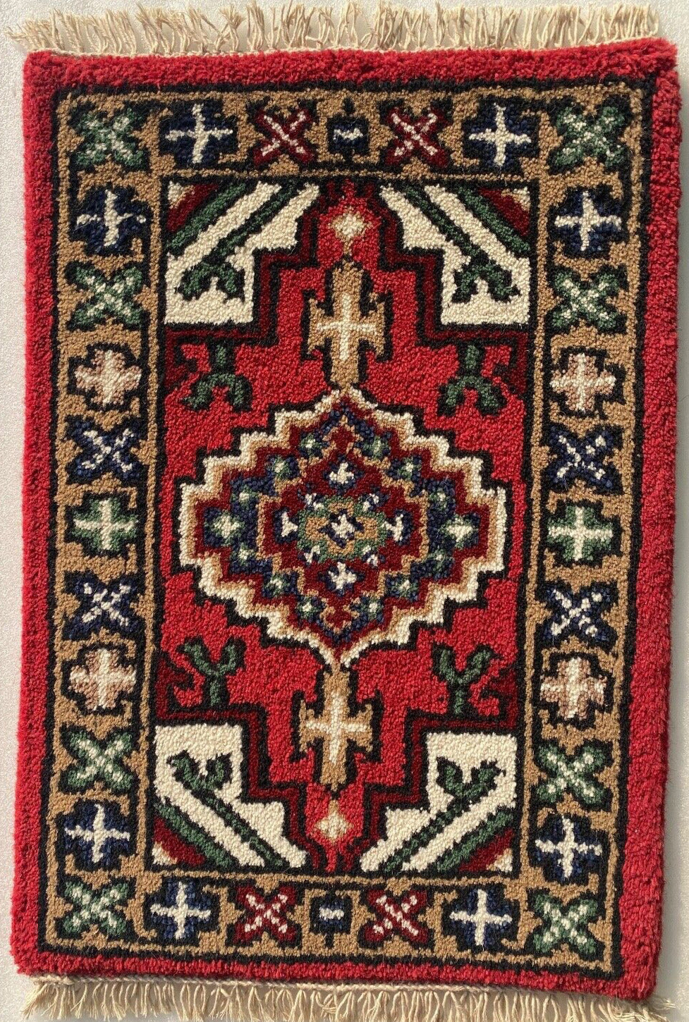 Brücke 40X60 CM Handgeknüpft Automatten Teppich Fußmatten 100% Wolle Grau PH5