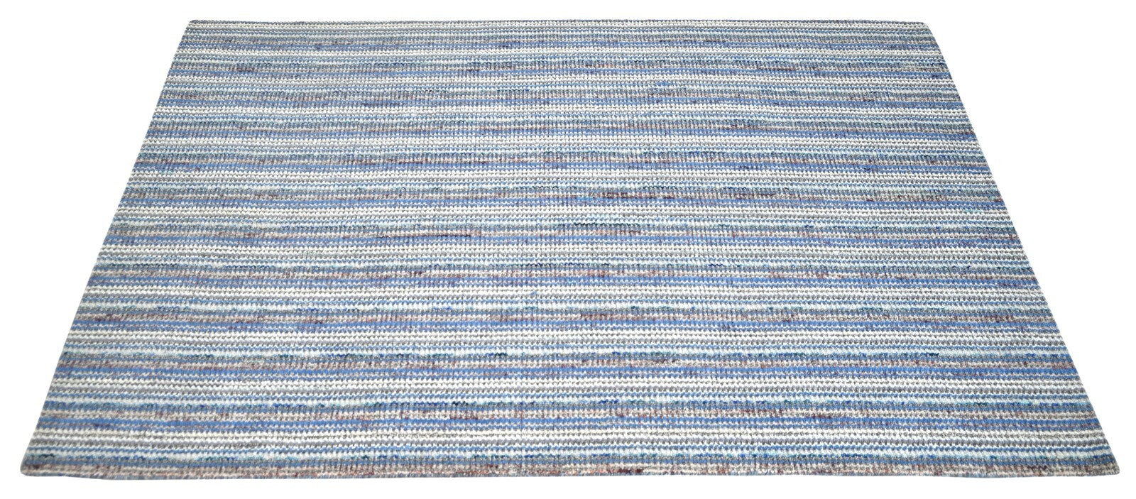 Tapis tissé à la main 150x240 cm, bleu, aspect brillant, laine, plat, salon SH110