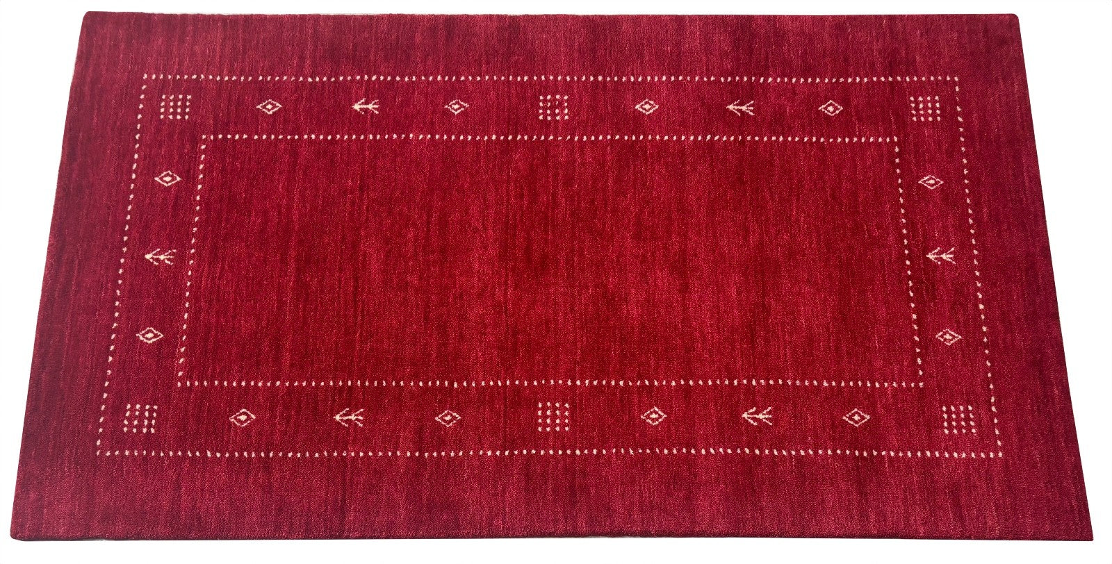 Rot Teppich 100% Wolle Handgefertigt 90X160 cm Handgewebt Gabbeh Orient AC06