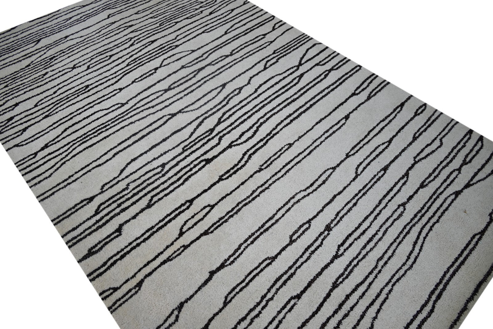 Handgetufteter Wolle teppich 150x240 Creme Modern Wohnzimmer SH262