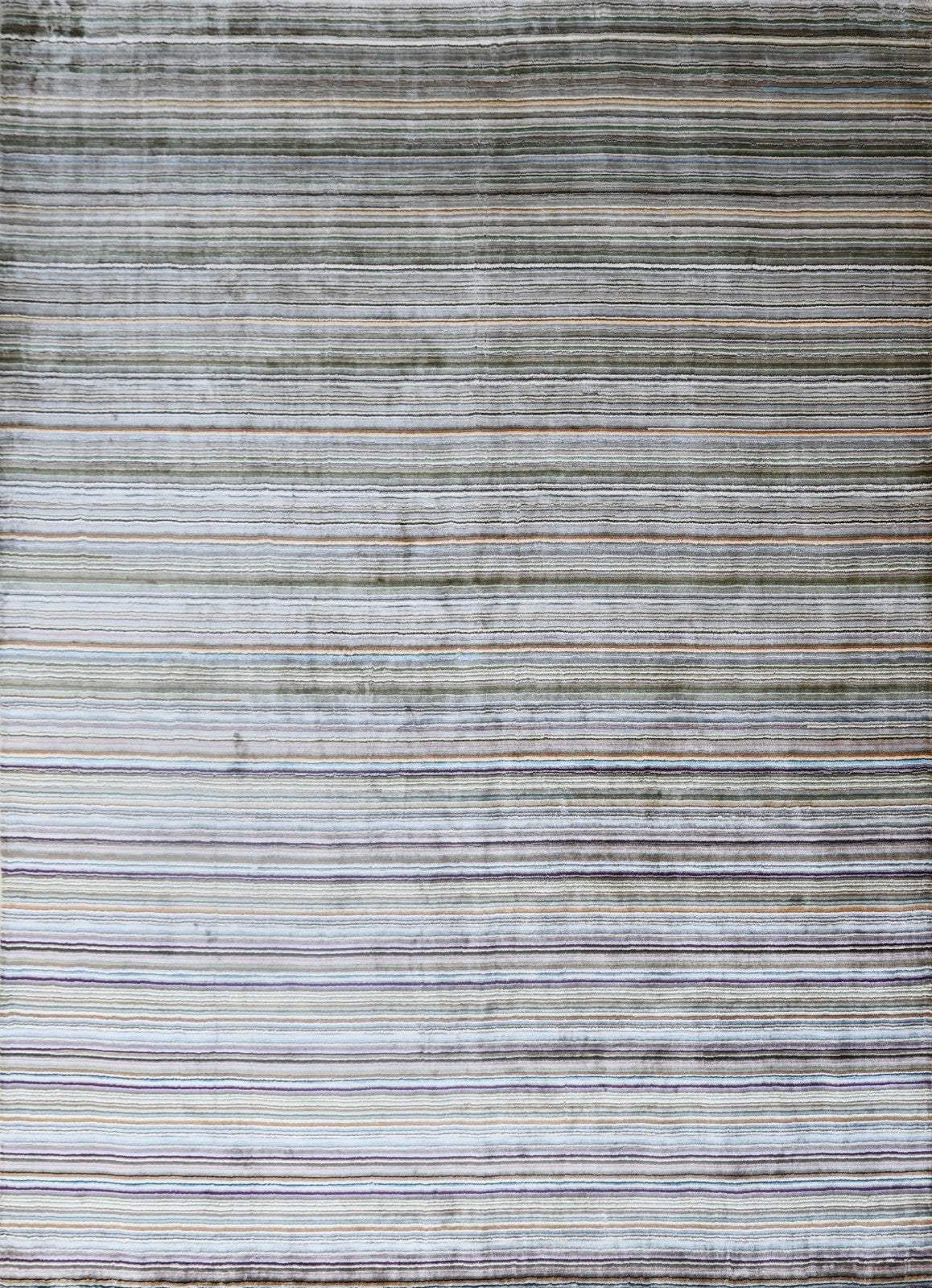 Handgewebter Teppich 250x300 Multi-Silber Viskose Glanzoptik Wohnzimmer SH266