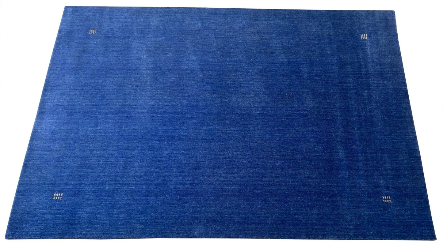 Orientteppich Gabbeh Teppich 100% 170x240 cm Handgewebt 100% Wolle Blau Modern