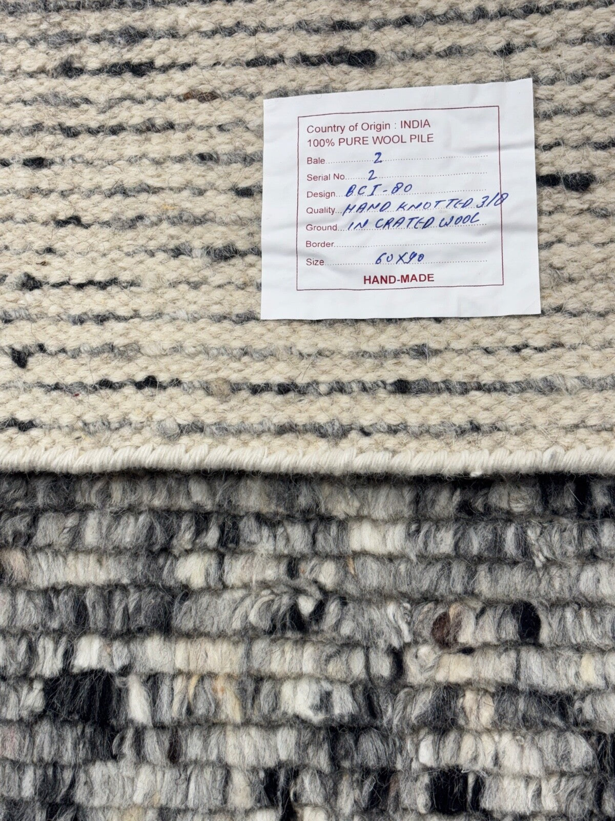 Ručně vázaný vlněný koberec 60x90cm 100% vlna Moderní design Vícebarevná BCI80