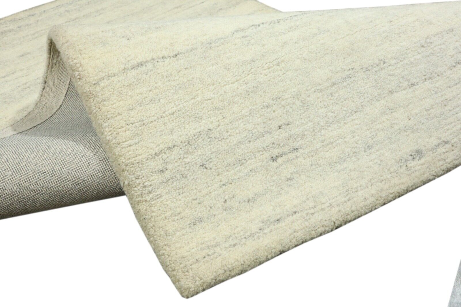 Beige Grau Orient Teppich 100% Wolle 90X160 cm Handarbeit Handgetuftet T977