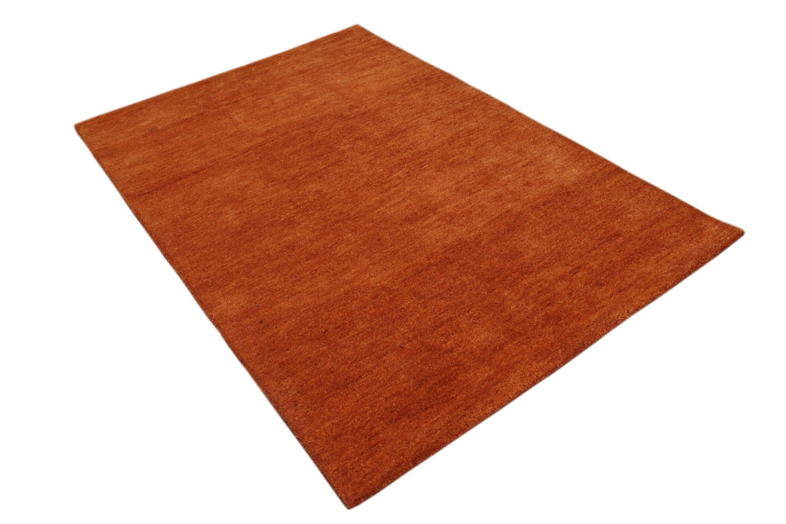 Gabbeh Teppich 100% Wolle Rust Uni Farbe 120x180 cm Handgemacht PL17