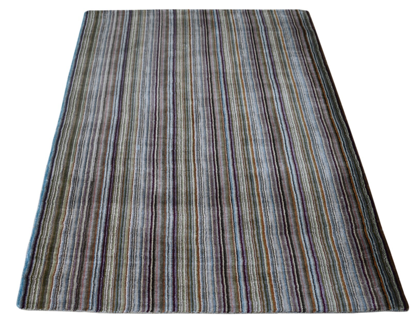 Handgewebter Teppich 120x240 Beige Viskose Glanzoptik Wohnzimmer SH268