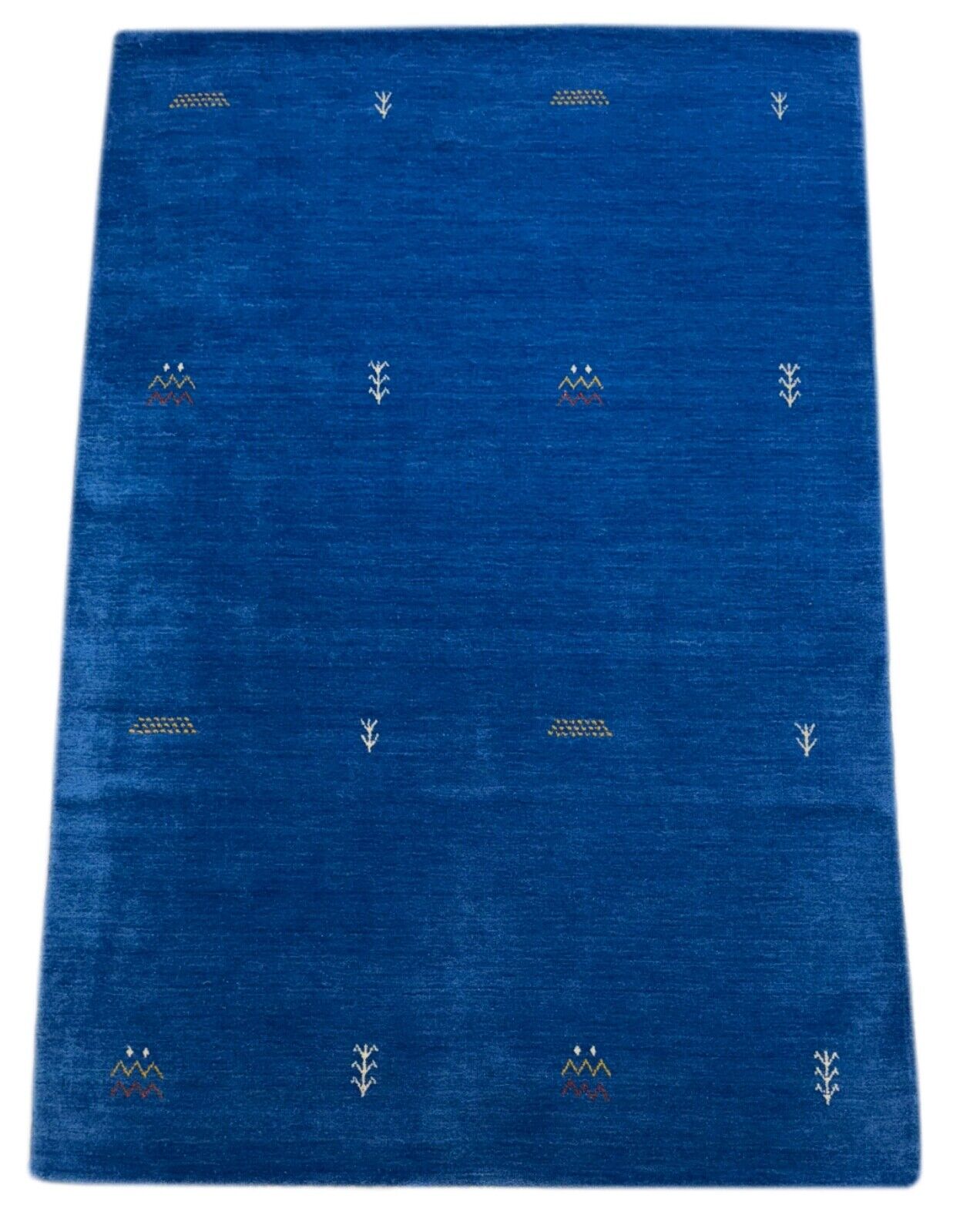 Gabbeh Blau Teppich 120x180 cm Handgewebt 100% Wolle Lori Debbich Loom G64T6