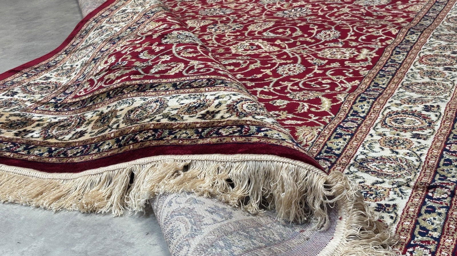 Orientteppich Kashmir Design 150x210 cm Viskose Seidenglanz Rot Beige M72R