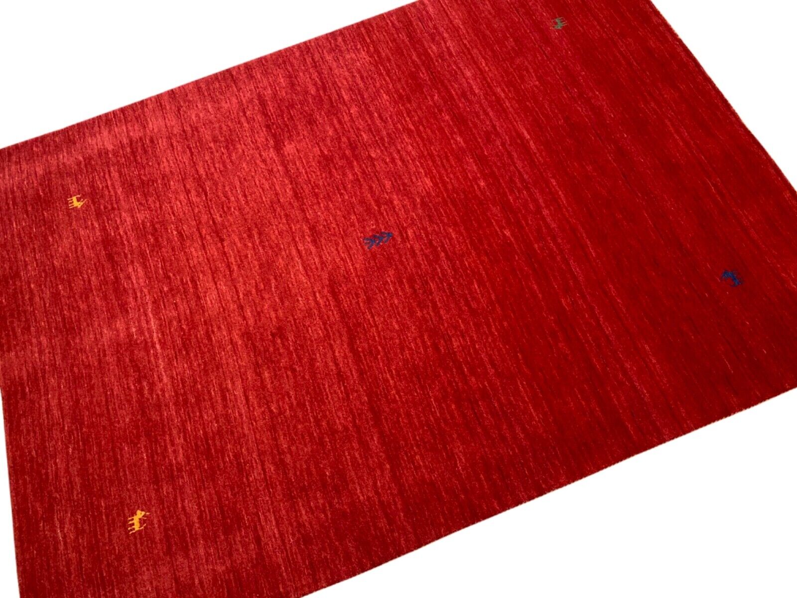 Rot Teppich 100% Wolle 170x240 cm Handgewebt Gabbeh Orientteppich