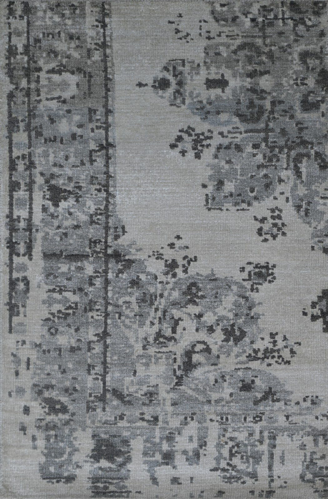 Modernes Handgeknüpfter Bambus 90x150 Vintage Silber Wohnzimmer Teppich SH150