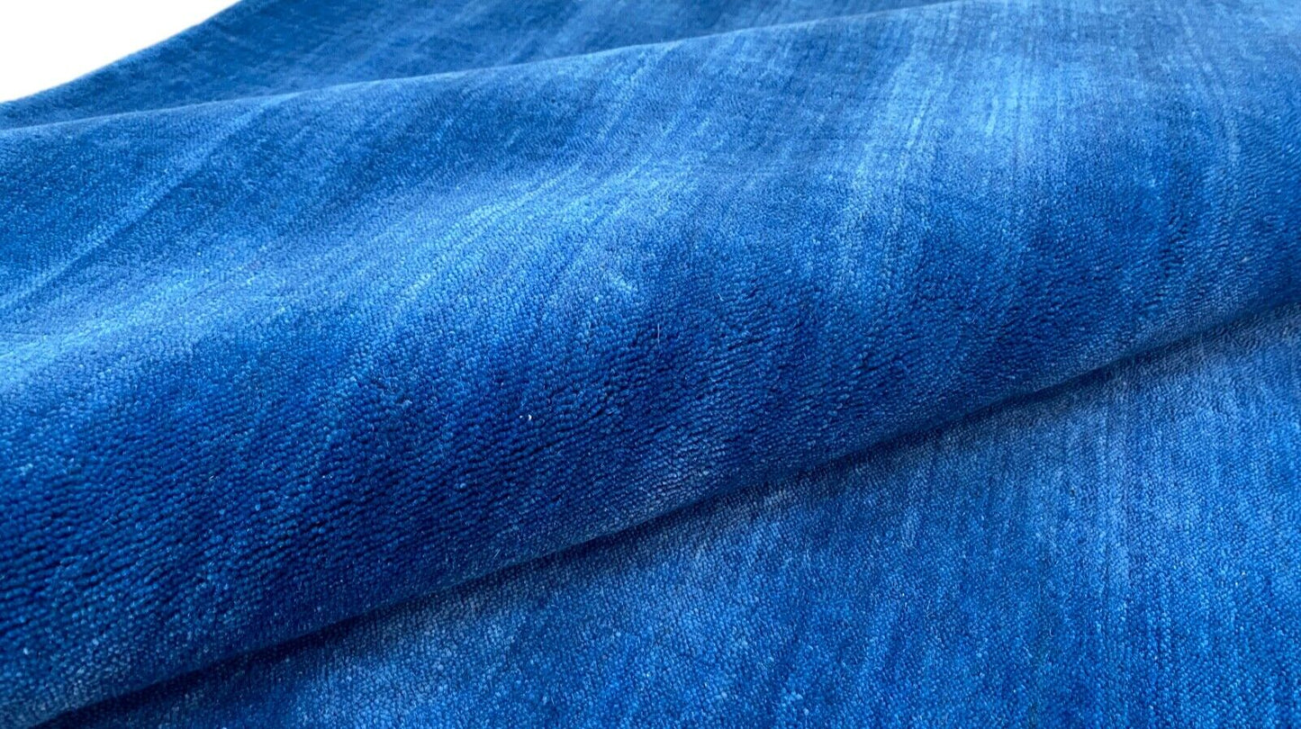 Rund Gabbeh Blau Teppich 200x200 cm Handgewebt 100% Wolle Lori G64T6