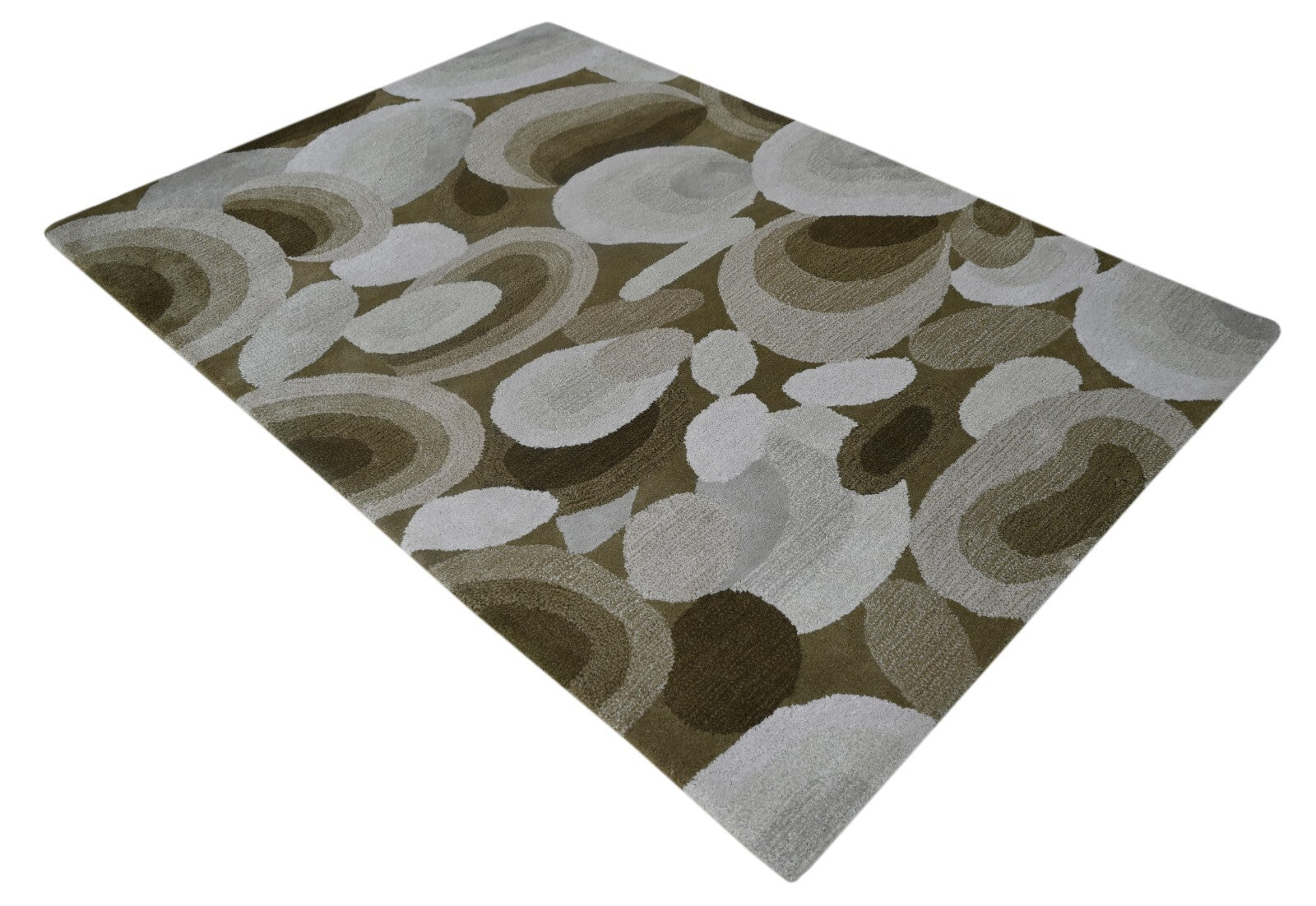 Handgetufteter Wolle teppich 120x180 Beige Modern Wohnzimmer SH249