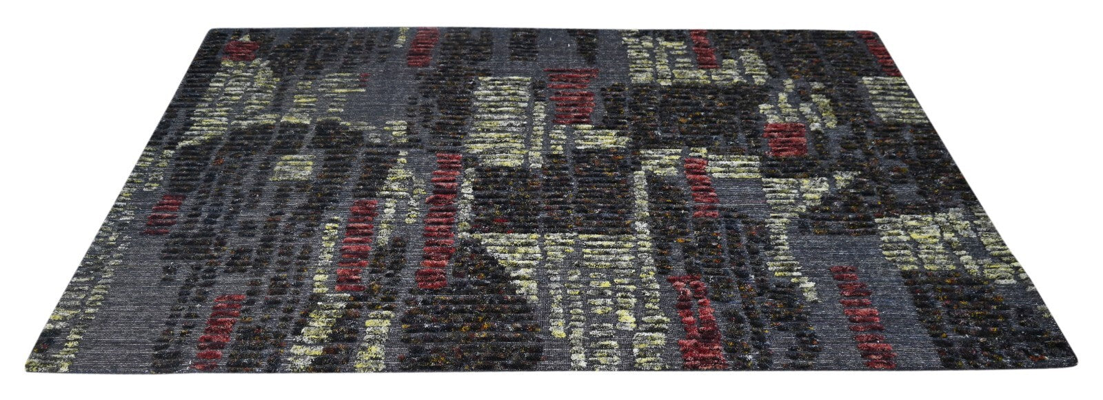 Tappeto tessuto a mano 150x240 carbone lucido lana soggiorno SH261