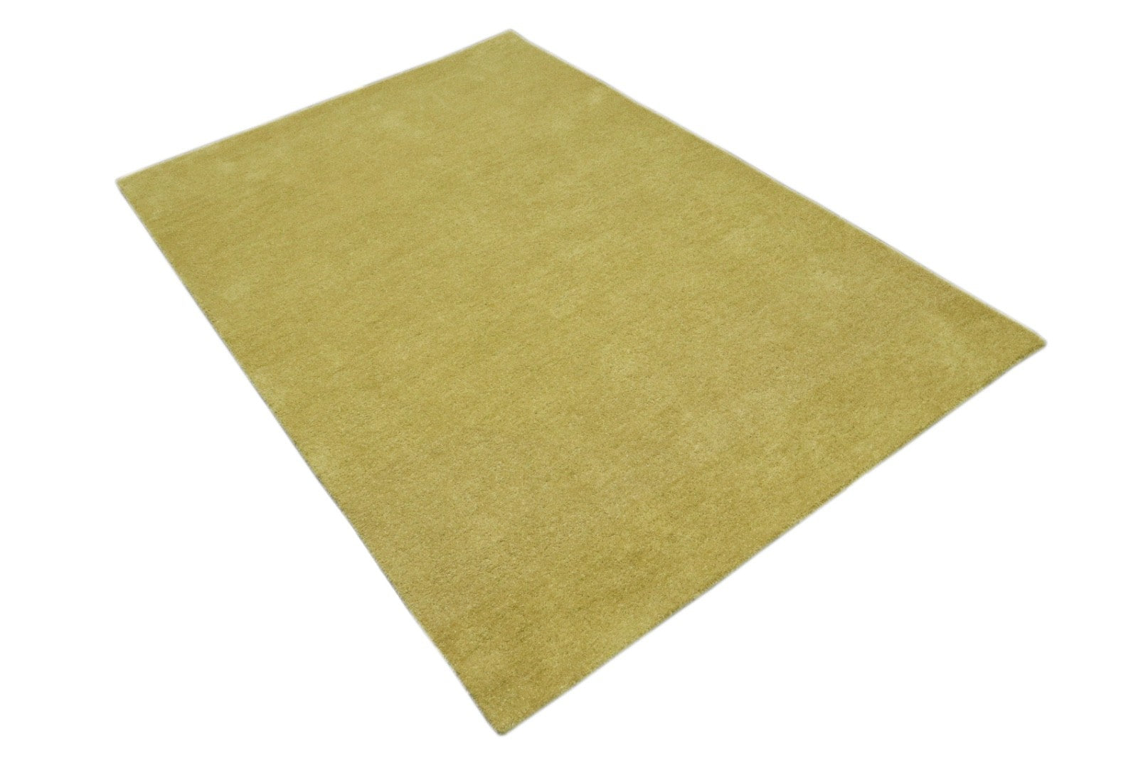 Gabbeh Teppich 100% Wolle Gold Uni Farbe 120x180 cm Handgemacht PL7
