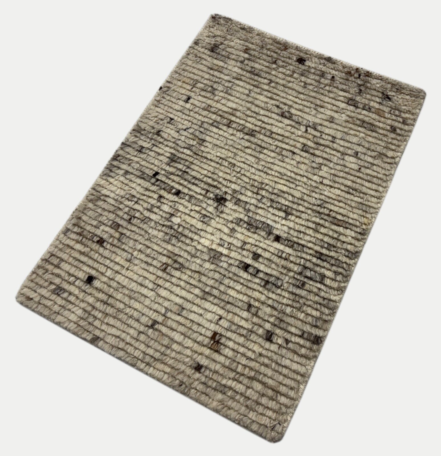 Ručno čvorani tepih od 100% vune 60x90 Moderni dizajnerski tepih bež boje BCI78