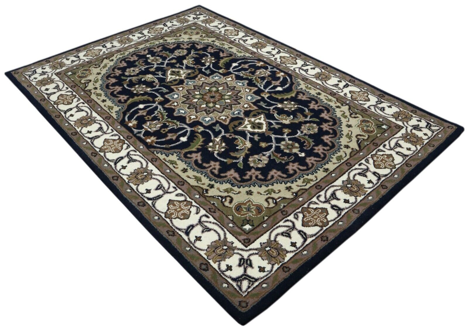 Kék keleti szőnyeg, 100% gyapjú, 160x230 cm, kézzel készített, kézzel csomózott T933