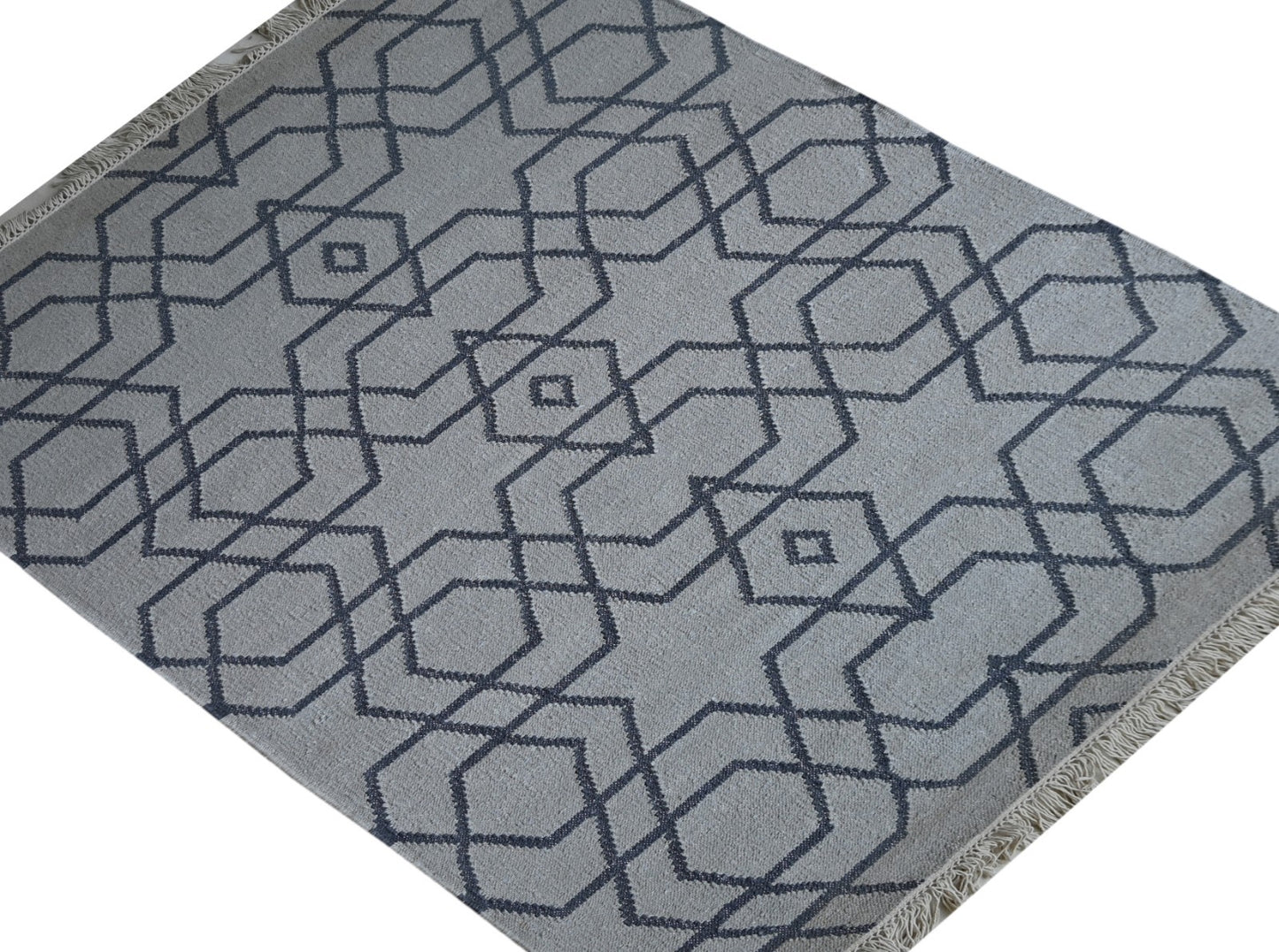 Bunter Wollteppich 120x180 cm Handgefertigt Modern Teppich sh199