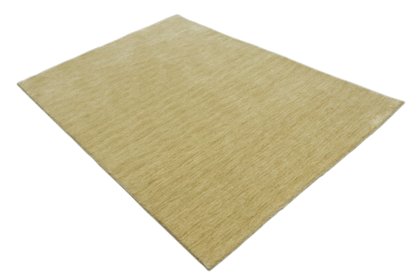 Handgewebter Gabbeh Teppich 100% Wolle Beige Unifarben 120x180 cm HL1079