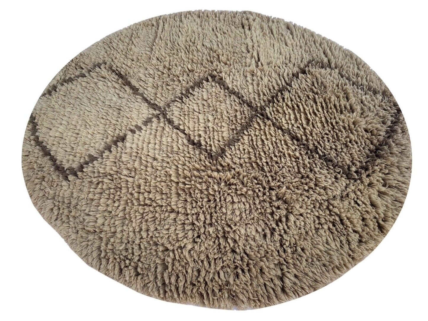 Berber Shaggy Teppich Morocco 100% Wolle Braun Handgefertigter BM2