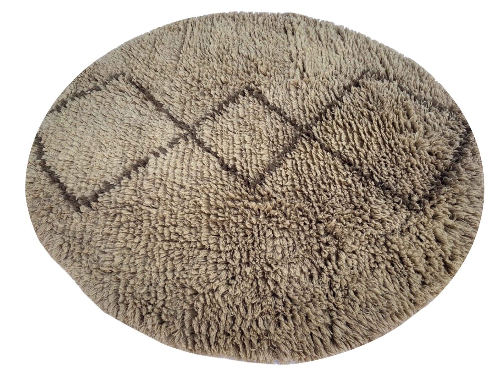 Tappeto berbero Shaggy Marocco 100% lana marrone fatto a mano BM2