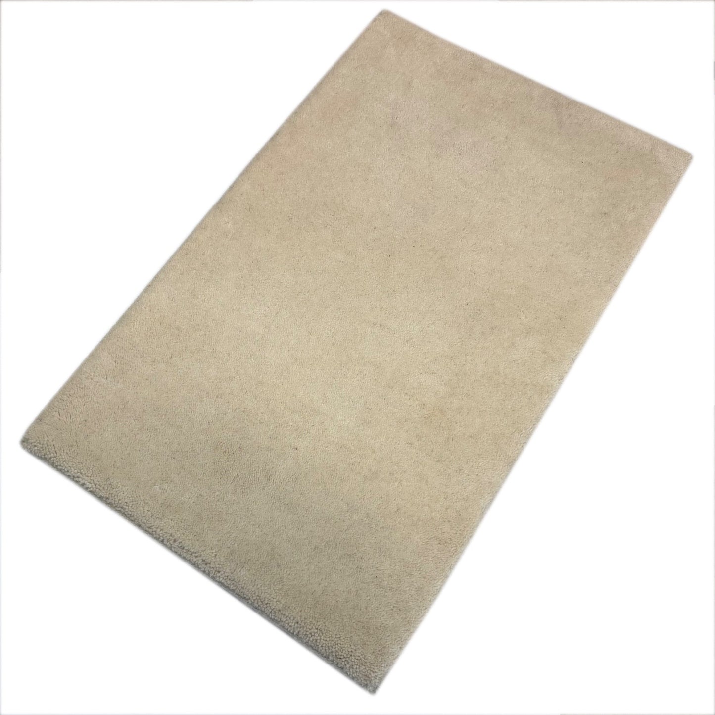 Gabbeh Teppich 60x90 cm Handgeknüpft 100% Wolle Beige Modern R60
