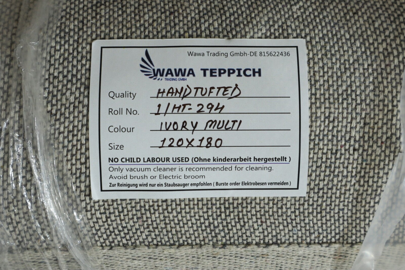 Handgetufteter Wollteppich 120x180 Marokko Design Beige Bunt HT294