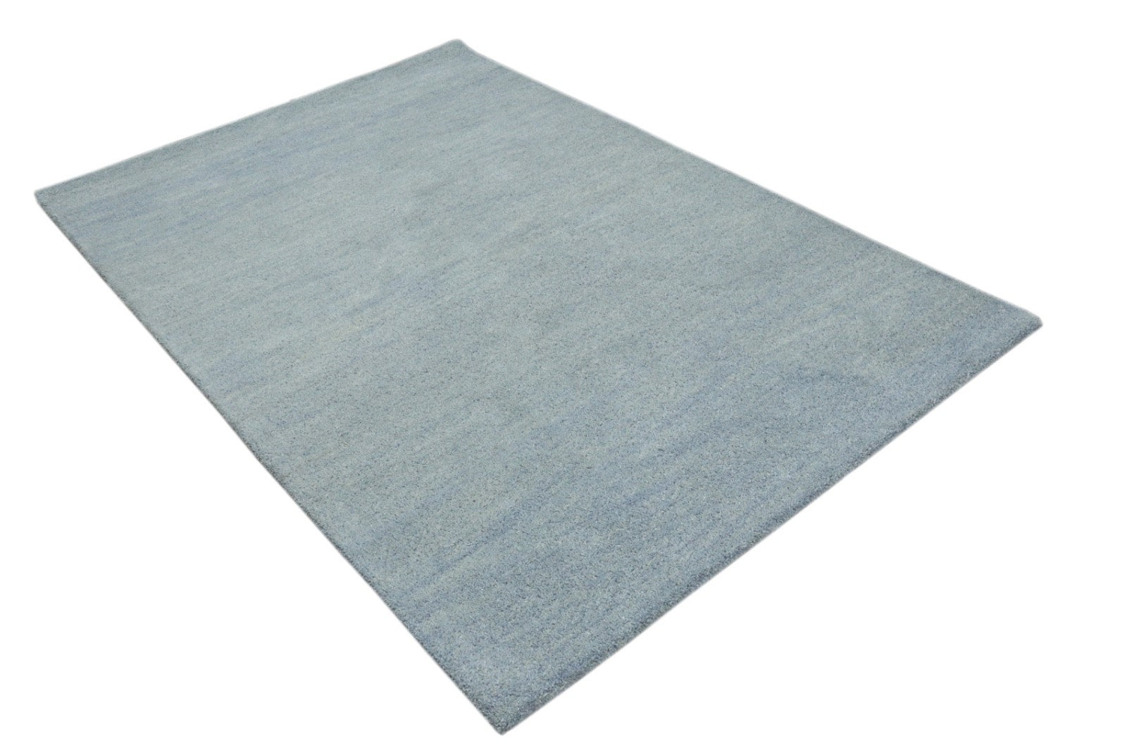 Gabbeh Teppich 100% Wolle Hellblau Uni Farbe 120x180 cm Handgemacht PL13