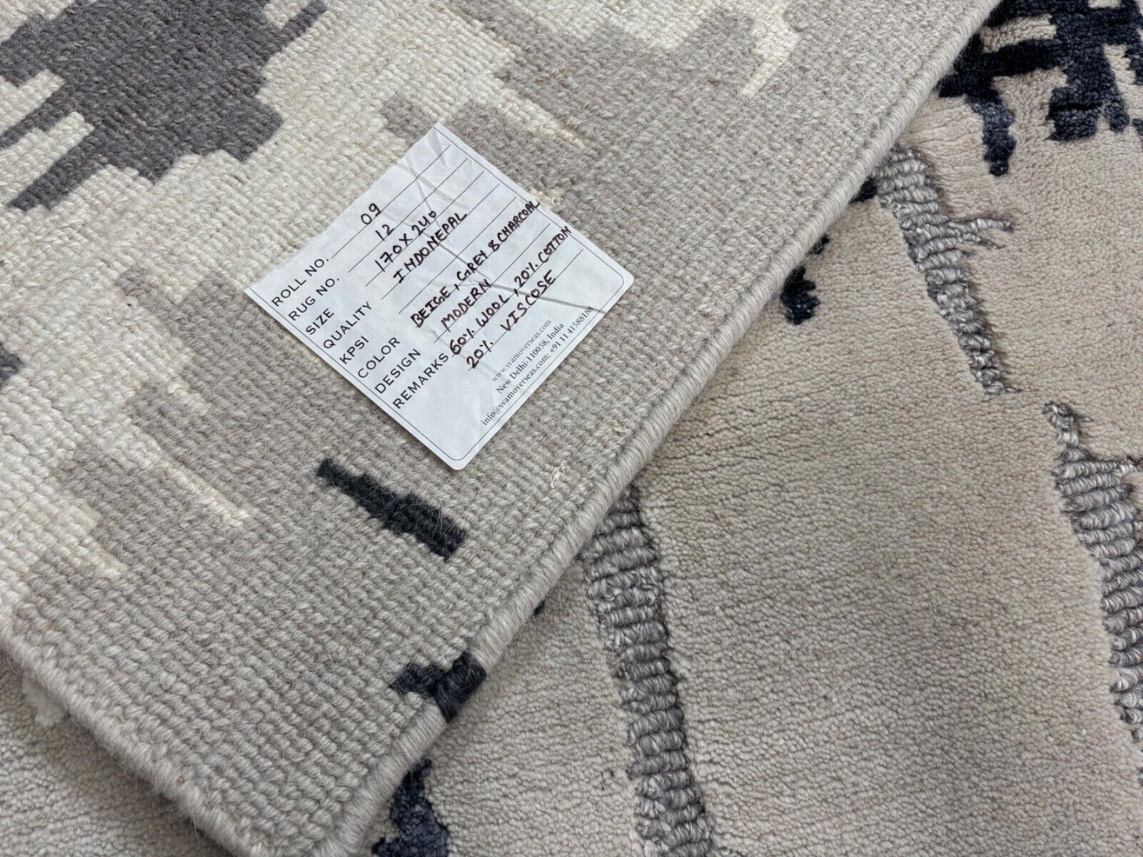 Handgeknüpft Nepal Teppich Einzigartiges Design Bambus seide Wolle 170X240 cm