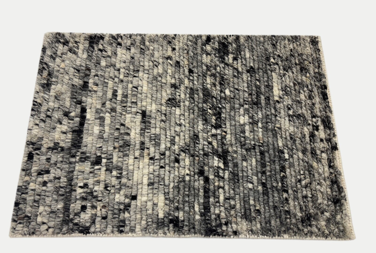 Tappeto in lana annodato a mano 60x90cm 100% lana Design moderno Multigrey BCI80