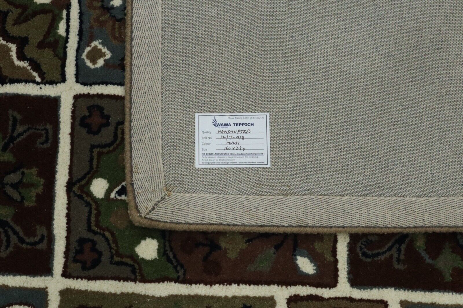 Orient Teppich 100% Wolle 160X230 cm Handarbeit Handgetuftet T918