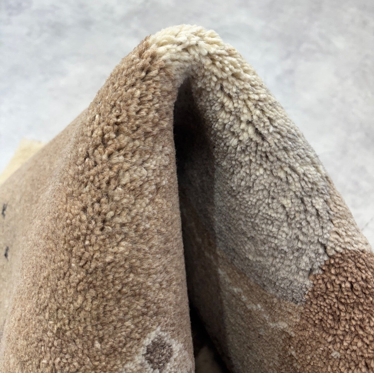 Gabbeh Teppich 170x240cm Handgeknüpft 100% Schurwolle Beige Naturfarbe ST34