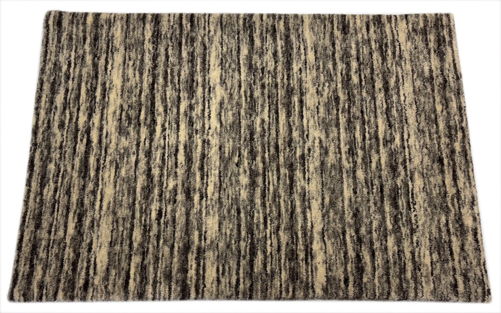 Handgewebter Wollteppich 60x90 cm Multigrau Modern Design Teppich D824