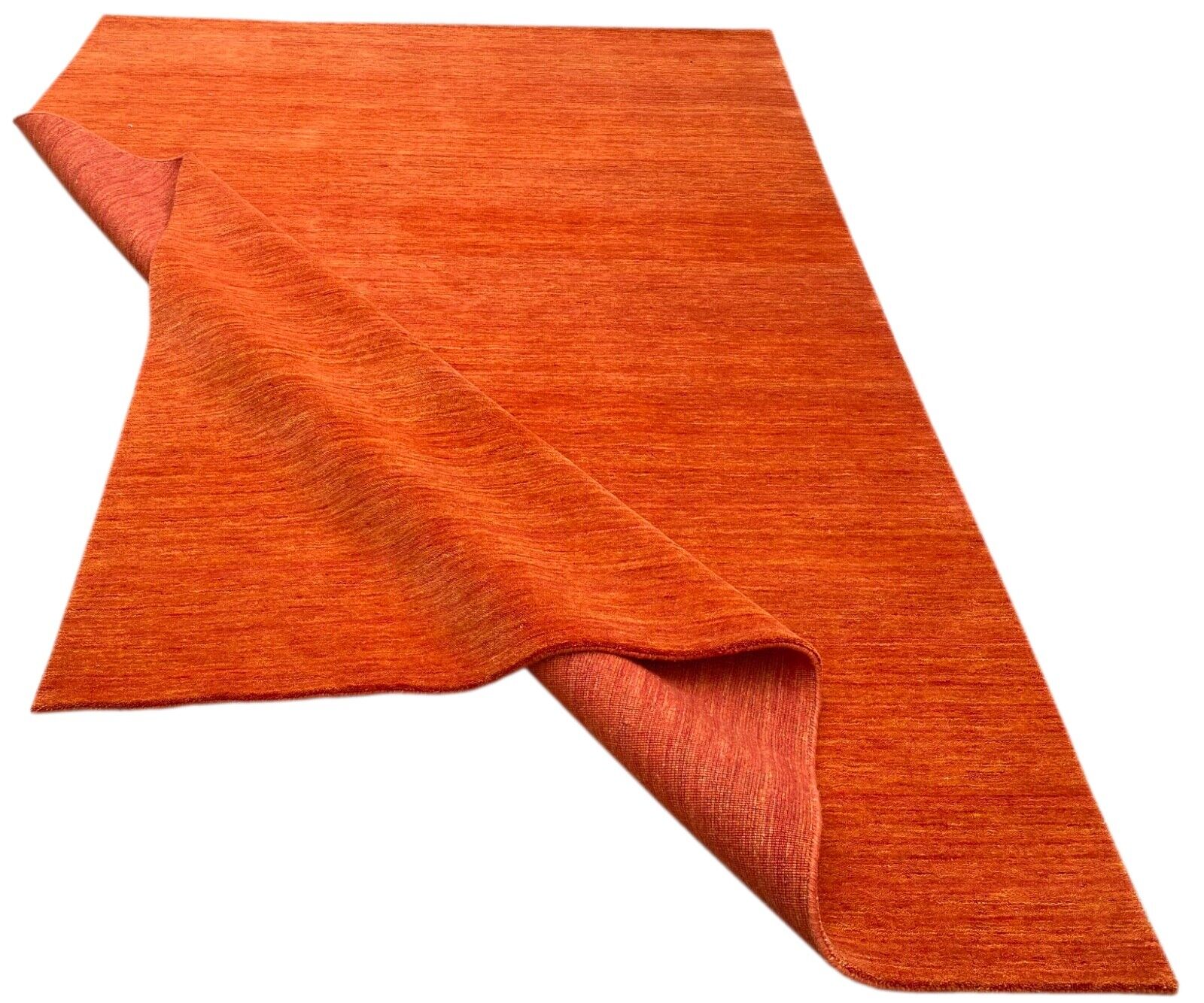 Terrakotta Teppich 100% Wolle Handgewebt Orange Orientteppich U1